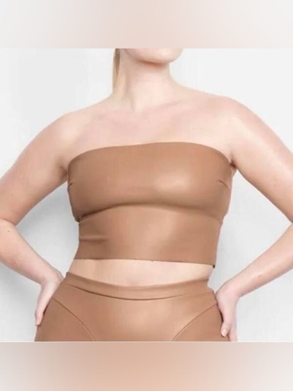 NWT Skims Faux Leather Tube Top